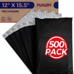 Fuxury Black Poly Mailers Self Seal Shipping Bags 500pcs-0